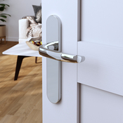 Poignée de porte "Goderic" sans trou - Effet chromé - Entraxe adaptable 165-195 mm - Cooke and Lewis - Brico Dépôt