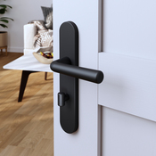 Poignée de porte "Derenic" avec serrure à condamnation - Noir - Entraxe adaptable 165-195 mm - Cooke and Lewis - Brico Dépôt