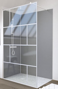 Paroi de douche "WALK-IN" avec cadre blanc laqué - 120 cm - Brico Dépôt
