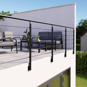 Kit balustrade latérale aluminium noir "Jorun"  H. 1,17 m x L. 2 m - Brico Dépôt