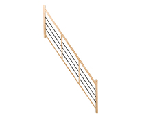 Balustrade tubes Horizontaux en hêtre "Fineas" escalier droit - Brico Dépôt