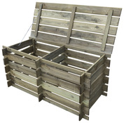 Composteur double en pin 390 L - L. 116 x l. 58 x H. 55 cm. - Brico Dépôt