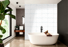 Carrelage mural blanc "MIA" aspect marbre 25 X 33 cm Ep. 8,8 mm - Brico Dépôt