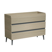 Meuble sous vasque double à poser decor bois clair/gris "style" l.120 x h.86 x p.45 cm - Brico Dépôt