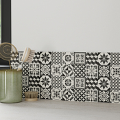 Crédence effet carreaux de ciment gris L.180 x H.20 cm x Ep. 3 mm - Cooke and Lewis - Brico Dépôt