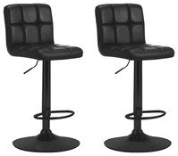 Lot de 2 tabourets "Lagan" noir mat - Dim. : l. 45 x P. 52 x H. 88 - 109 cm. - Cooke and Lewis - Brico Dépôt