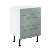 Meuble bas "Coline" vert sauge l.60 x h.72 x p.57 cm 1 tiroir + 2 casseroliers - Brico Dépôt