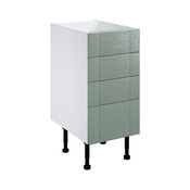 Meuble bas "Coline" vert sauge l.40 x h.72 x p.57 cm 3 tiroirs + 1 casserolier - Brico Dépôt