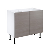 Meuble bas "Basilie" chêne gris l.100 x h.72 x p.57 cm 2 portes - Brico Dépôt