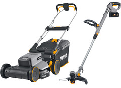 Tondeuse batterie 36V 41 cm + coupe-bordure 18V 28 cm - Titan - Brico Dépôt