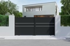 Portail coulissant "Vidago" noir  3,75 m x H.1,75 m - Brico Dépôt