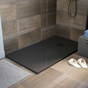 Receveur de douche extra-plat résine rectangulaire 90x140cm noir "PIA" - Cooke and Lewis - Brico Dépôt