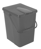 Seau à compost 14 litres avec poignée gris - 26 x 31 x H 33 cm - Brico Dépôt