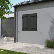 Volet battant manuel 2 panneaux aluminium gris 115 x 100 cm - Brico Dépôt