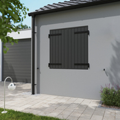 Volet battant 2 panneaux aluminium gris 125 x 120 cm - Brico Dépôt