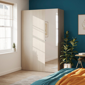 Dressing Homny chêne clair avec porte miroir H.225 x L.150 x P.58 cm - Brico Dépôt