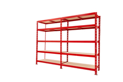 Étagère métal  10 tablettes L. 200 x H. 192 x P. 45 cm rouge - Brico Dépôt