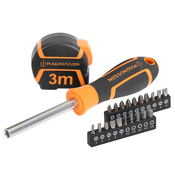 Lot de 1 mètre ruban, 1 tournevis porte embouts et 20 embouts - MAGNUSSON - Brico Dépôt