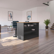 Îlot central de cuisine noir "Aldo" - L.120 x l.70 x H.90 cm. - Brico Dépôt