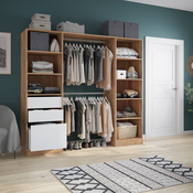 Kit dressing à poser "Isha"  décor imitation chêne clair - H. 200 cm x L. 220 cm x P. 48,2 cm. - Brico Dépôt