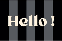 Tapis intérieur de propreté "Hello" gris et noir - 60x80 cm  - Brico Dépôt