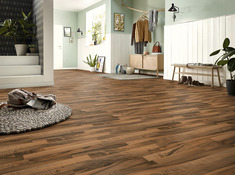 Sol stratifié 6 mm AC3 "SNOYER" marron foncé - Brico Dépôt