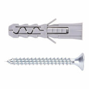 Vis et chevilles universelles, tête fraisée double empreinte en nylon et acier - 5x25mm pour brique et béton - 25 pcs - Brenner - Brico Dépôt