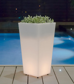 Pot à LED blanc + batterie solaire - H. 58 cm - Brico Dépôt