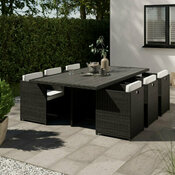 Ensemble de jardin pour repas 6 places anthracite "LAVANA" - Brico Dépôt