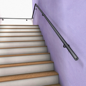 Kit main courante noir + 2 supports + 2 embouts de finitions - Ø 60 x 2000 mm   - Brico Dépôt