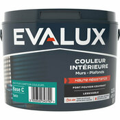 Peinture mur haute résistance Base A Satin 2,5 L - Evalux - Brico Dépôt