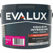 Peinture mur haute résistance Base A Satin 2,5 L - Evalux - Brico Dépôt