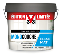 Peinture monocouche blanche mat 10L - V33 - Brico Dépôt