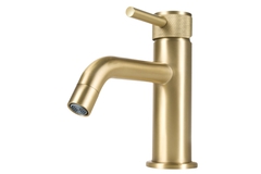 Mitigeur lavabo M SINDIA finition or brossé - cartouche céramique et vidage clic-clac - Brico Dépôt