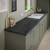 Plan de travail stratifié BLACK MOON noir mat 244x62x3,8 cm résistant chaleur rayures - Brico Dépôt