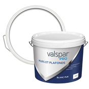 Peinture mat mur et plafond blanc pur "Valspar pro" - pot 10 L - Valspar - Brico Dépôt
