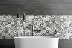 Décor faience aspect béton coloris gris et blanc 20X50 cm "DIJON" - Brico Dépôt