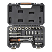 Coffret de douilles 1/2 avec clé à cliquet, 25 pièces - MAGNUSSON - Brico Dépôt