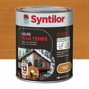 Lasure tous temps couleur chêne clair satiné - 1L - Syntilor - Brico Dépôt