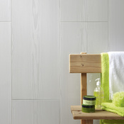 Panneau mural PVC effet pin blanchi pour murs et plafonds - 260 cm x 37,5 cm x 8 mm - Brico Dépôt