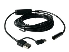 Caméra d’inspection warterproof 3,5M noire avec câble 350 cm pour smartphone - Brico Dépôt