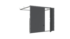 Porte de garage basculante acier gris 200x240 cm avec portillon piéton intégré - Brico Dépôt