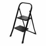 Marchepied pliable 2 marches noir mat en acier et antidérapant H. ouvert : 82 cm - Brico Dépôt