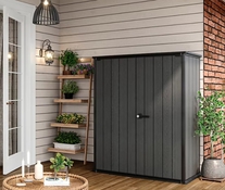 Armoire CORTINA ALTO en résine effet bois 140X74X170 CM - 1400 L - Keter - Brico Dépôt