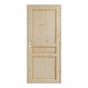 Bloc porte intérieur 3 panneaux effet pin 83 cm poussant gauche ORDESA - Brico Dépôt