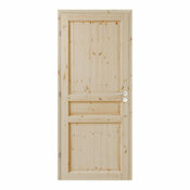 Bloc porte intérieur 3 panneaux effet pin 83 cm poussant droit ORDESA - Brico Dépôt