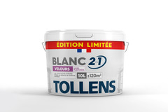 Peinture intérieure murs et plafonds 2 en 1 blanc velours 10 L - Tollens - Brico Dépôt