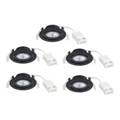 5 spots led encastrables orientables D. 8,2 cm noir 345 lumens 4000 k - Brico Dépôt