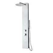 Colonne de douche en aluminium blanc tête ronde 140cm - Brico Dépôt