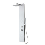 Colonne de douche en aluminium blanc tête carrée 140cm - Brico Dépôt